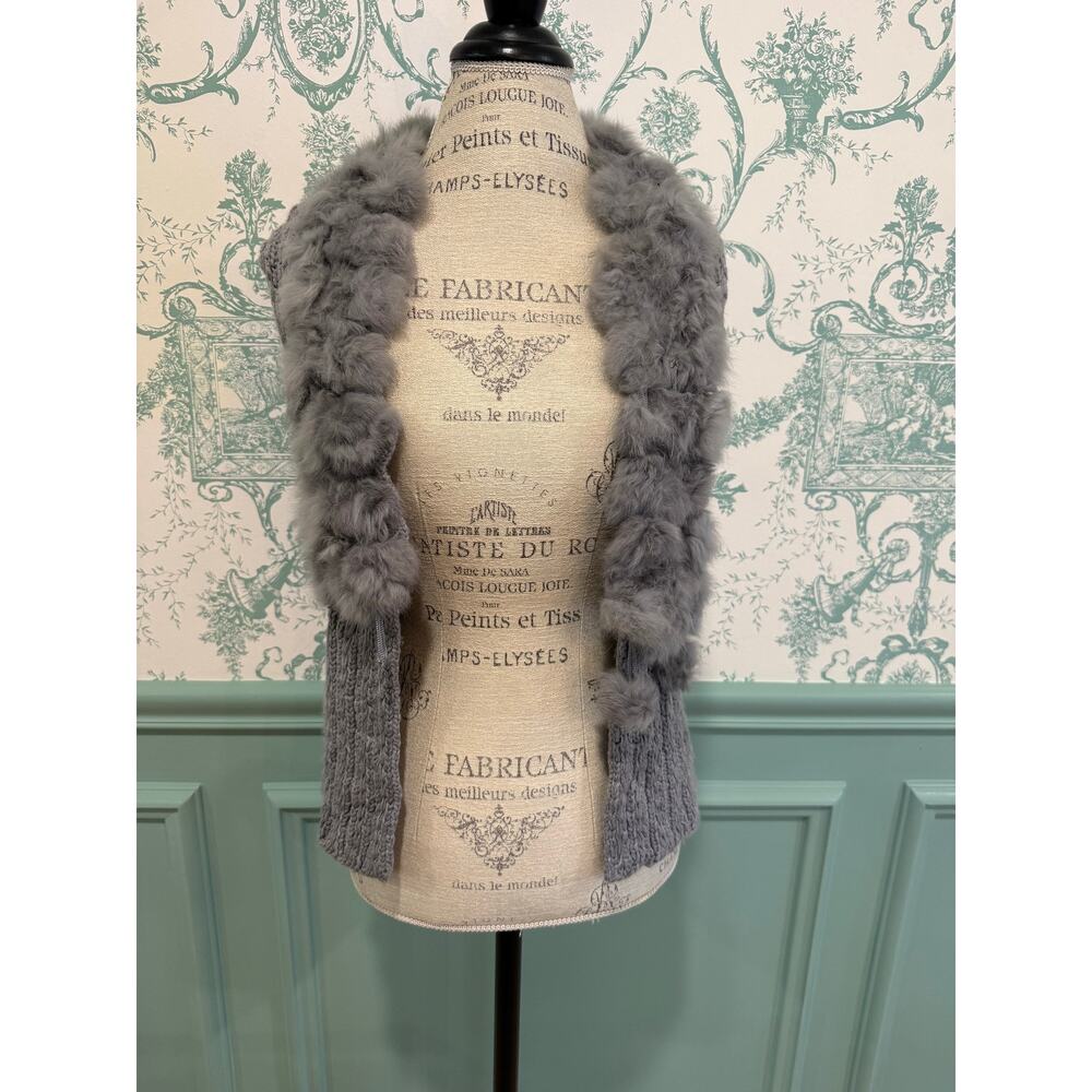 Vintage Y2K Sony Pictures Costume Archive Trendology Faux Fur Knit Vest - Sz S